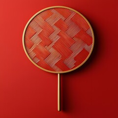 Poster - Minimalist Abstract Geometric Red Pattern with Repeating Shapes and Lines  Creative with Modern Symmetrical Design  Colorful Digital Texture Background for Decor Web Banner or Interior Design