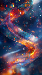 Poster - Colorful abstract swirl with sparkling lights and cosmic elements