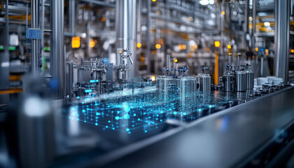 Poster - Advanced industrial plant with interconnected systems and technology