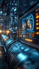Poster - Industrial plant with interconnected systems showcasing advanced technology
