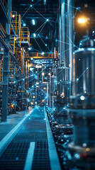 Poster - Optimized industrial plant with interconnected systems and technology