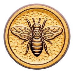 Poster - PNG Bee Seal Wax Stamp animal insect circle.