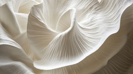Poster - The elegant folds of white fabric forming dynamic radial patterns, highlighting texture and movement for a graceful and modern aesthetic.