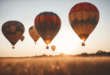 Wall Mural - air balloons hot sunrise balloon colourful sky flight blue fly fun basket freedom sport summer transportation airship adventure high recreation