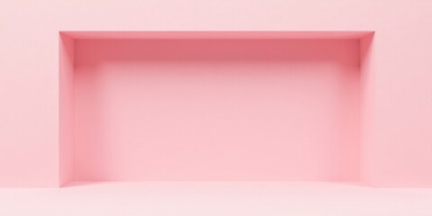 Poster - A Minimalist Pink Recessed Display Area for Product Presentation