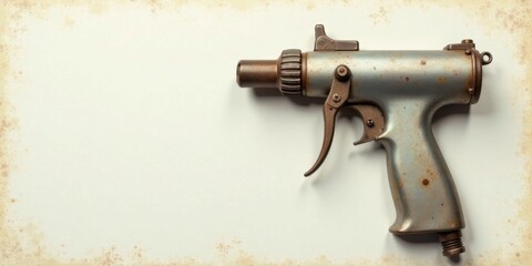 Aufkleber - Rustic Metal Handheld Tool on Aged Paper Background