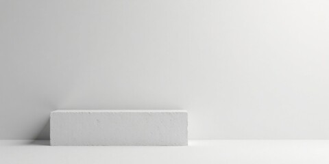 Leinwandbilder - Minimalist white block on a plain white background, perfect for product display or design presentation.