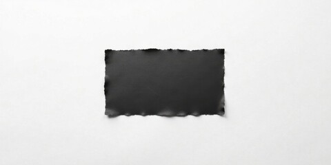 Aufkleber - Torn black paper on white background, minimalist design element for your project