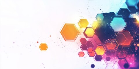 Fototapete - Abstract colorful hexagons background.