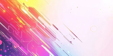 Poster - abstract colorful diagonal lines and shapes background.