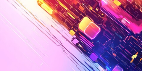 Poster - abstract colorful technology background.