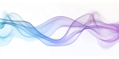 Aufkleber - Abstract blue and purple smoke waves on white background.