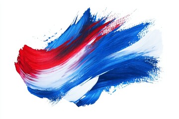 Poster - Abstract red, white, and blue paint strokes. (1)