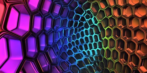 Aufkleber - Abstract colorful honeycomb pattern background.