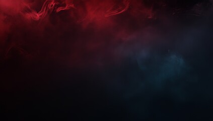 Poster - Abstract red and blue smoke on black background.
