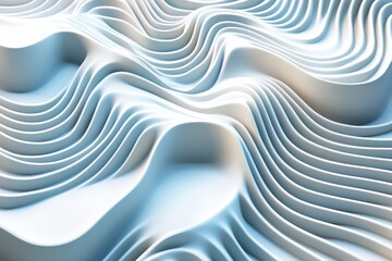 Poster - Abstract Fluid Waves of Light Blue and White Tones Creating a Soft, Serene Texture in a Modern Design Aesthetic for Background or Wallpaper Use