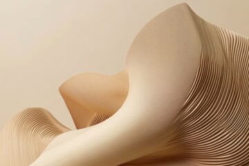 Poster - Abstract Organic Shapes in Soft Beige Tones Creating Fluid and Flowing Forms in Elegant Curves Ideal for Artistic Backgrounds or Modern Design Projects