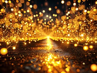 Wall Mural - Golden Light Trails: Magical Luxury Background - High-Resolution Stock Photo