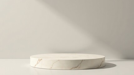 Poster - Elegant Round Marble Display Platform with Soft Light