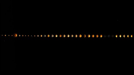 Wall Mural - sequence of celestial bodies displaying phases of the moon in a stellar background of deep space