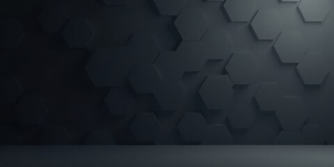 Aufkleber - Dark Hexagonal Pattern Background Design for Modern Projects