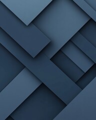Poster - Abstract blue geometric pattern with overlapping rectangles creating depth and texture.
