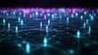 © Murshidi Mahmud Ful - Futuristic 3D illustration of artificial intelligence minimalist people network abstract background, neon magenta, and blue gradient color tones for technology