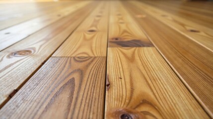 Aufkleber - Warm Honey-Colored Wood Planks, Seamlessly Joined for a Smooth Surface