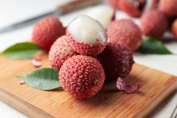 Wall Mural - Lychee, concept of fresh and ripe exotic food