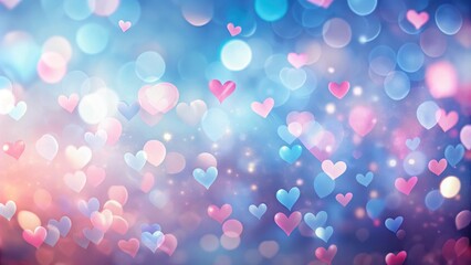 Wall Mural - romantic pastel heart bokeh background ideal for valentine's day or wedding invitations