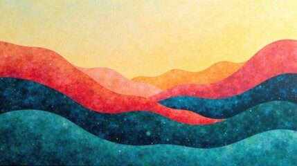 Aufkleber - Abstract Landscape of Rolling Hills and Celestial Waters