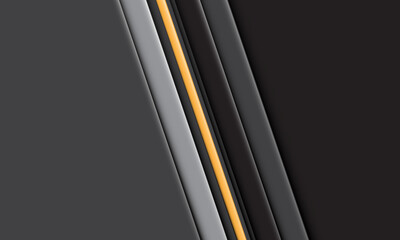 Poster - Abstract yellow grey lines slash dynamic geometric design modern luxury futuristic technology creative background vector