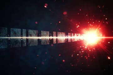 Poster - Data stream exploding, cosmic background, digital energy, tech concept