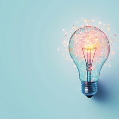 Poster - Illuminating Light Bulb Featuring Intricate Network of Connected Lights Symbolizing Innovation and Modern Technology in a Creative and Artistic Way