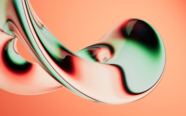 Poster - Abstract colorful gradient glass background with smooth transitions of color, 3d rendering.