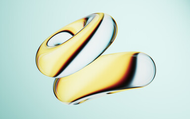 Poster - Abstract colorful gradient glass background with smooth transitions of color, 3d rendering.