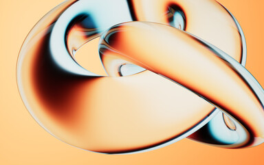 Poster - Abstract colorful gradient glass background with smooth transitions of color, 3d rendering.