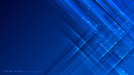 Wall Mural - Modern abstract gradient blue background with overlapping transparent geometric shapes