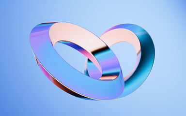 Poster - Abstract gradient glass geometry background, 3d rendering.