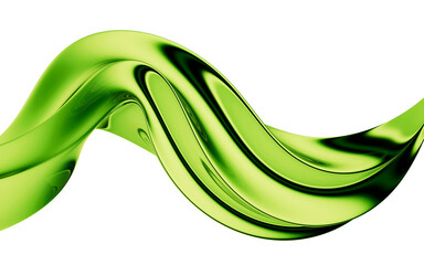 Aufkleber - Abstract green gradient curve glass background, 3d rendering.
