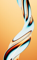 Poster - Abstract colorful curve glass background, 3d rendering.