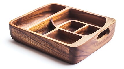 Wall Mural - A wooden tray with four compartments