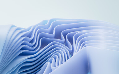 Aufkleber - Flowing gradient blue curve ribbons background, 3d rendering.