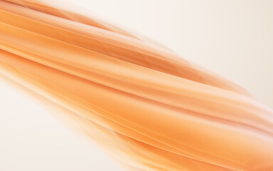 Poster - Flowing twisted orange cloth background, 3d rendering.