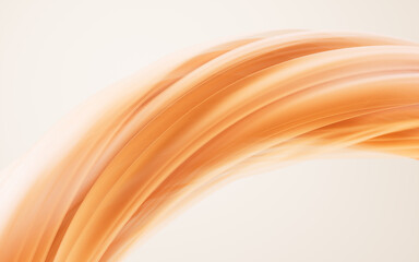 Poster - Flowing twisted orange cloth background, 3d rendering.