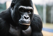 © wafi - gorilla sportswear athlete fitness portrait sport suit athletic business animal businessman anthropomorphism background people person olated face cute