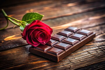 Wall Mural - Luxurious Chocolate Rose Still Life: Long Exposure Photography