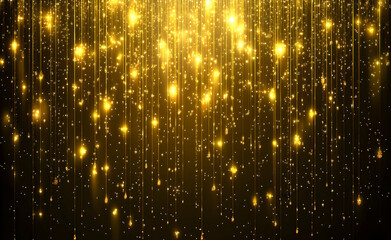 Poster - Golden Rain: A Dazzling Display of Light and Sparkle