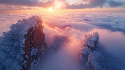 Poster - sunrise over the mountains