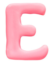 Wall Mural - Letter E png pink clay alphabet, transparent background